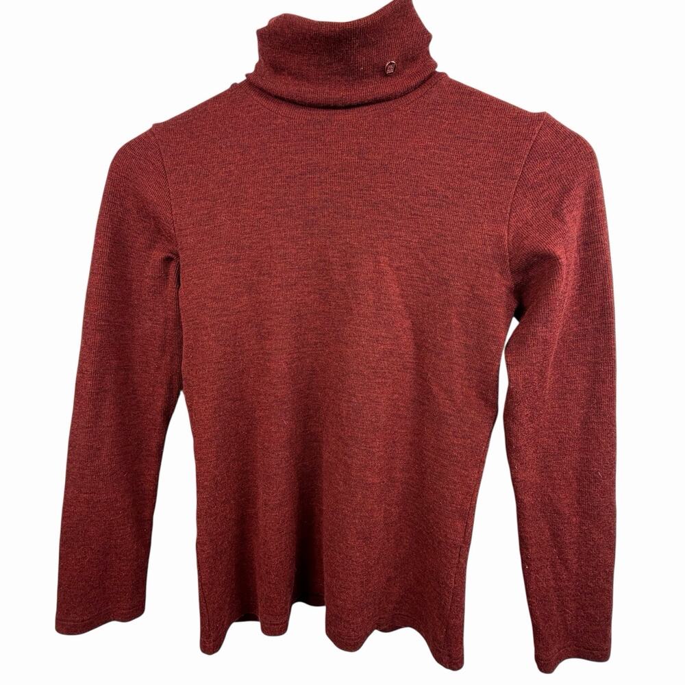 We Norwegians Brick Red 100% Merino Wool Turtleneck Sweater Size S Small